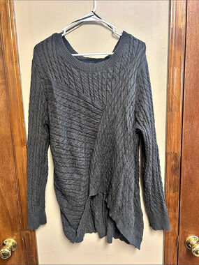 Evolution Black Cable Knit Sweater Size XXL